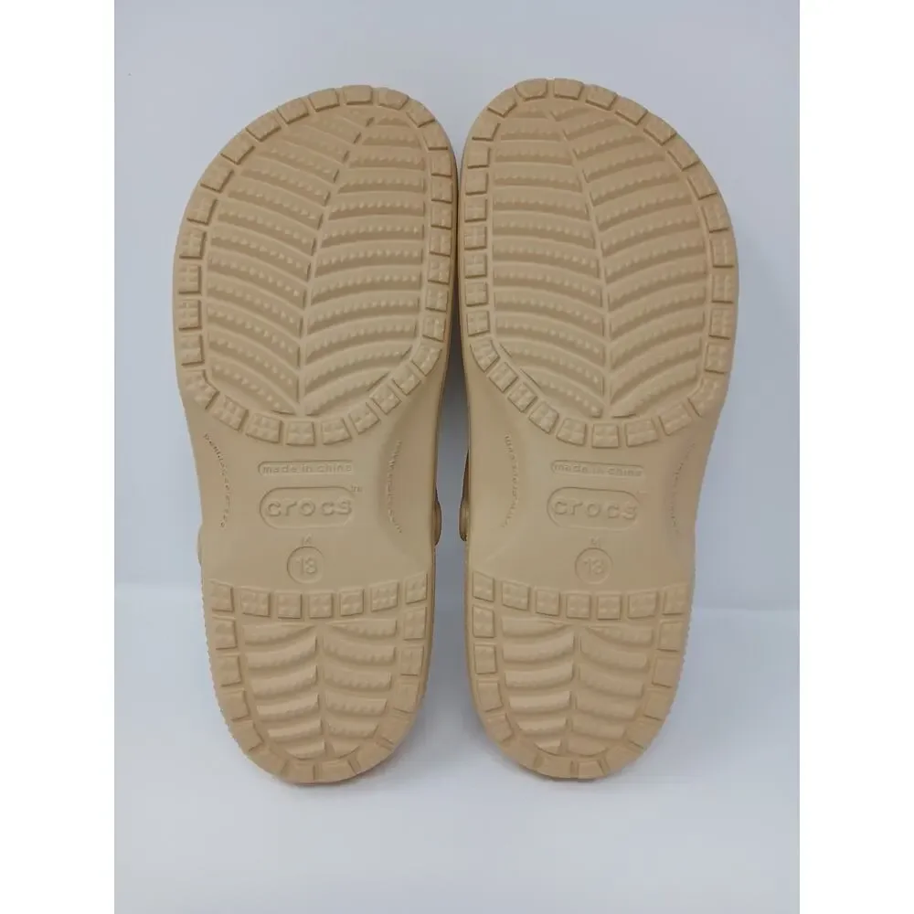 Crocs Classic Wheat Beige Sandal Slip-On Slide Slipper Men's Sz US 13 10001-209
